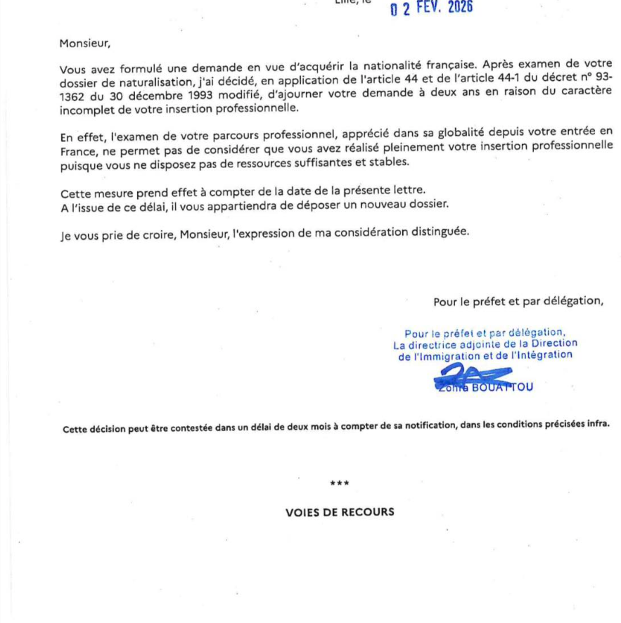 Attente après dépôt dossier naturalisation